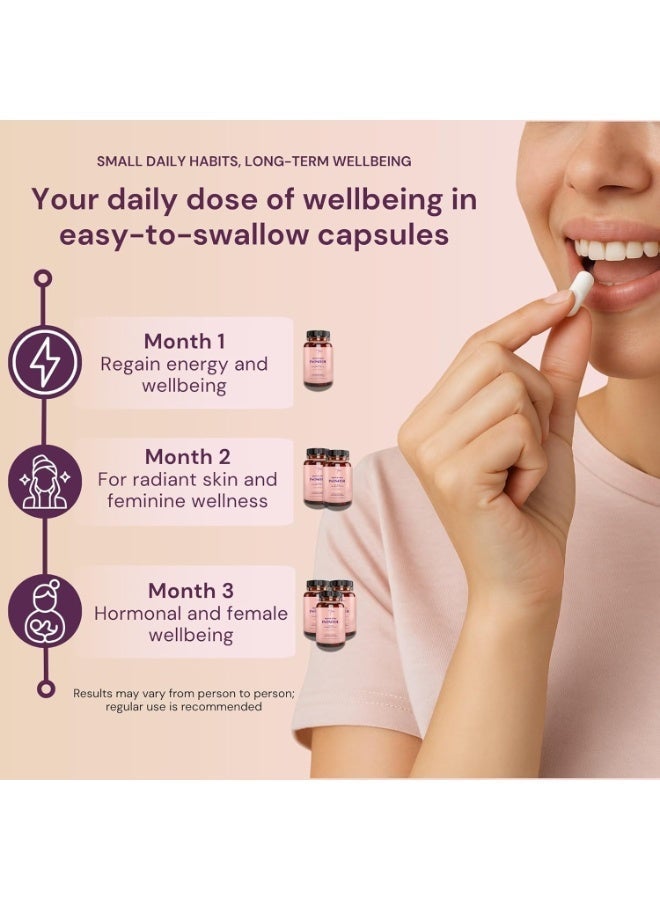 معامل كيو اس تي ايه كبسولات نباتية تحتوي على 4100 ملغ من إينوزيتول ميو ودي-كايرو، لدعم وظائف التمثيل الغذائي، والتوازن الهرموني، والوظائف النفسية. 9 مكونات في 1: إينوزيتول، حمض الفوليك، 5-MTHF، كروم، زنك، فيتامينات B6، B12، وD3. - Image 5